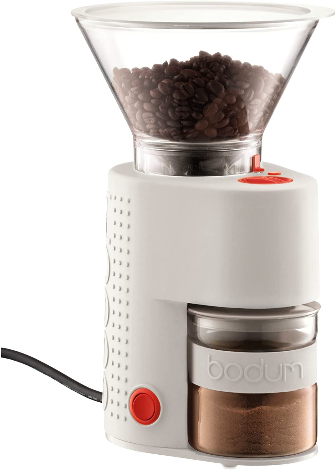 Bodum Bistro Electric Coffee Grinder with Conical Grinder, Various Grinding Levels, 160 Watts, Cream