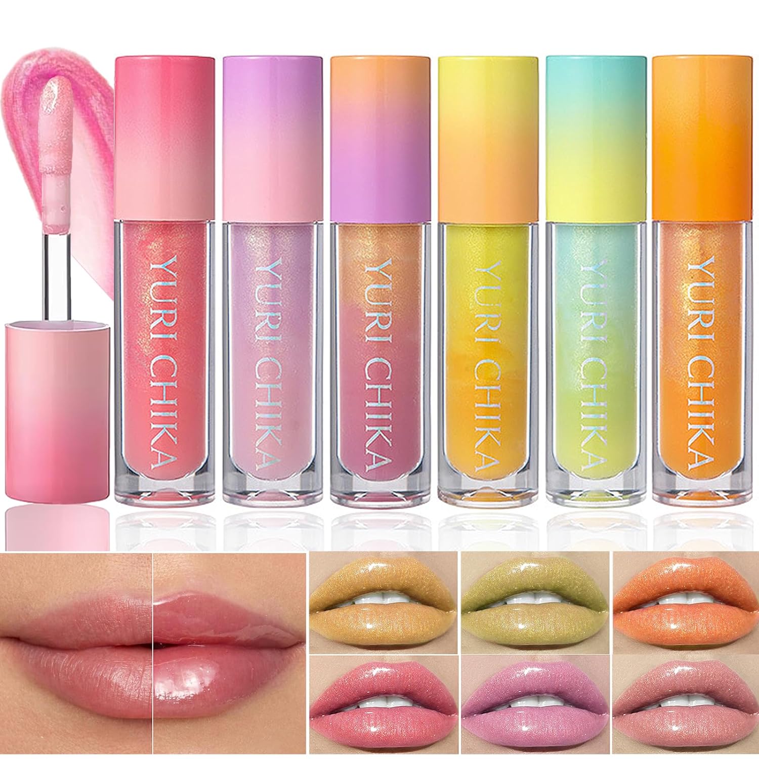 3 Colours Shiny Dazzle Lip Gloss Lipstick Set, Polarising Lipstick High Pigment Shimmer, Hydrating & Ultra Moisturising Lip Makeup, Long-Lasting, Satin & Glitter, Cruelty Free