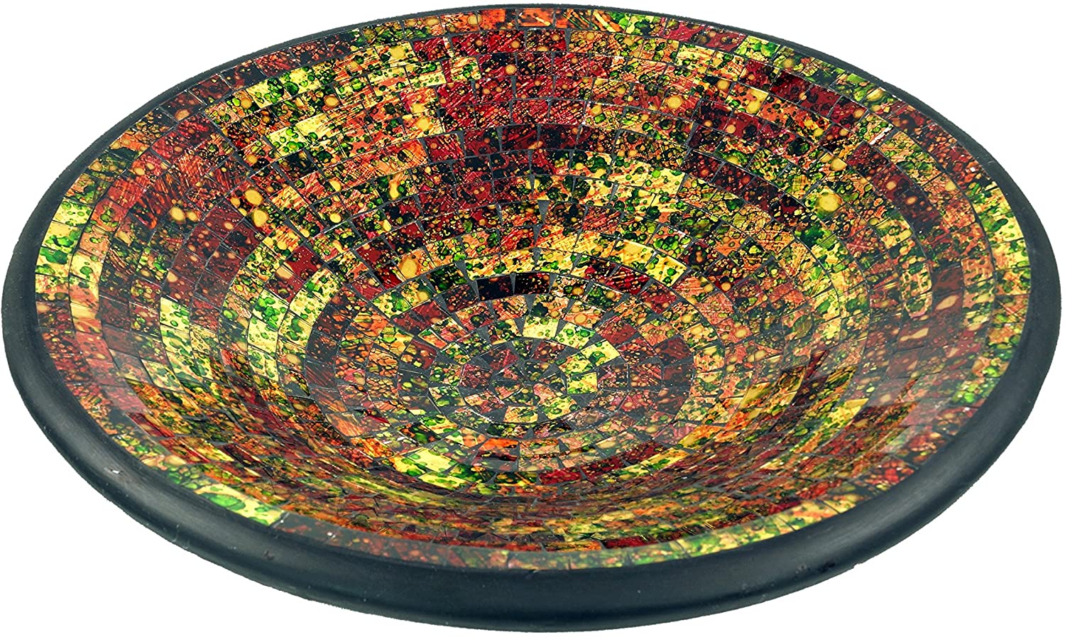 Guru-Shop Round Mosaic Bowl / Coaster - Decorative Bowl - Handmade Ceramic & Glass Fruit Bowls
