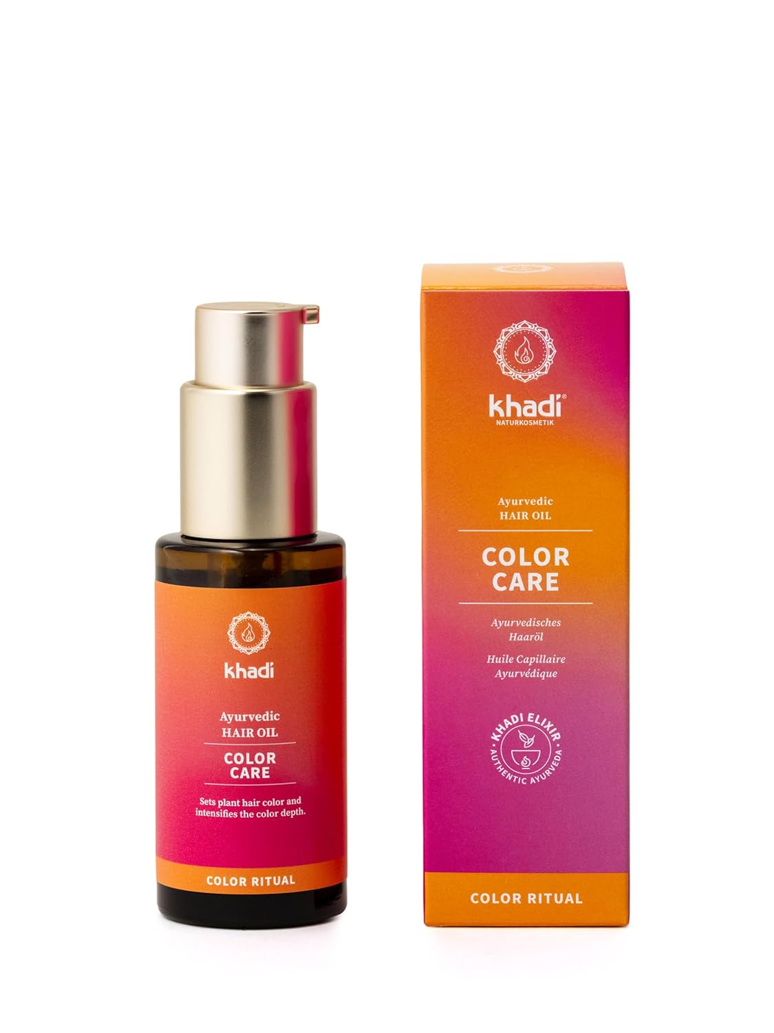 khadi Color Care Hair Oil - Hair Treatment for Fixing Plant Hair Colour - Shine & UV Protection - Luminosity - 100% Natural, Vegetable & Vegan - 50 ml