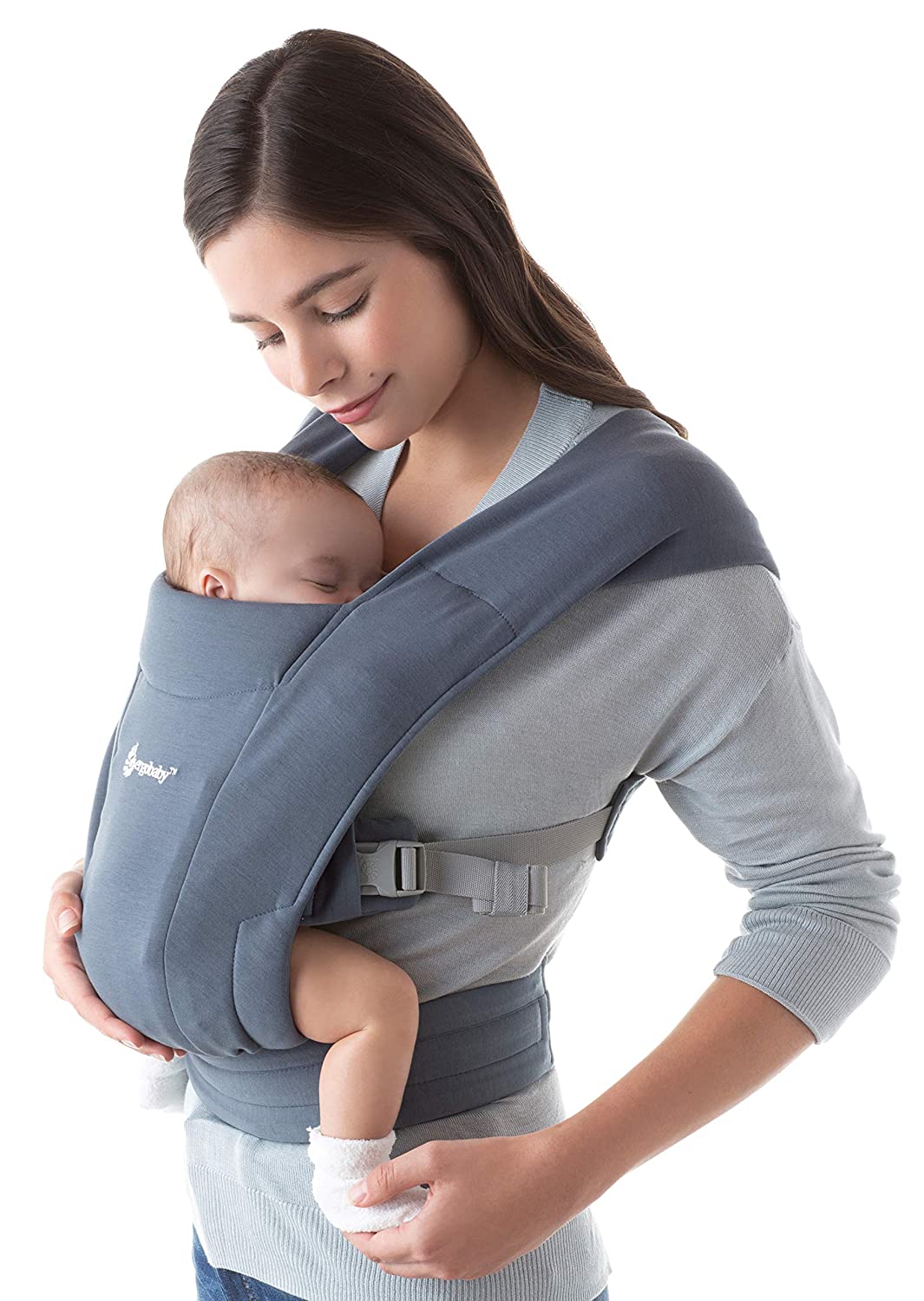 Ergobaby baby carrier for newborns from birth extra soft, Embrace front carrier baby carrier bag ergonomic (Oxford Blue)