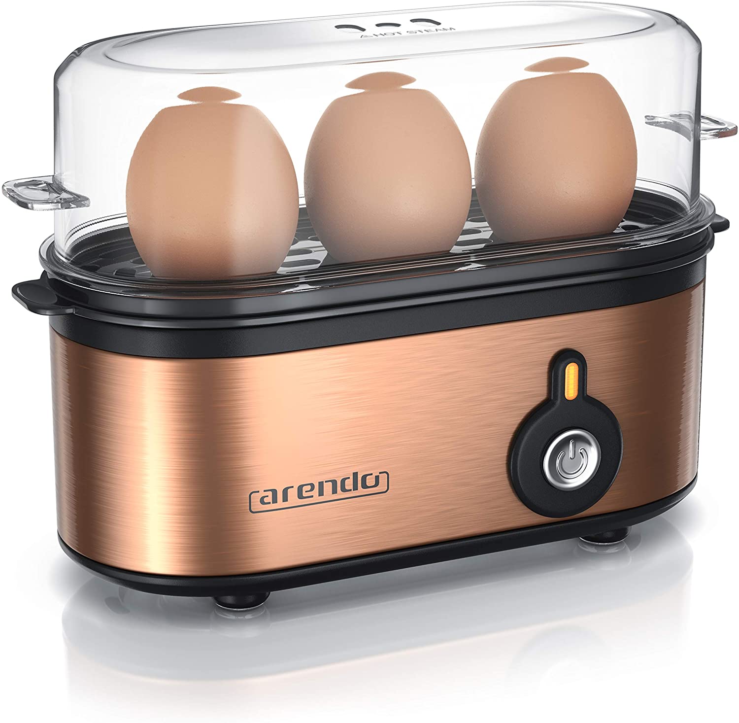 Arendo - Stainless steel egg cooker Threecook-egg cooker-on off switch - se
