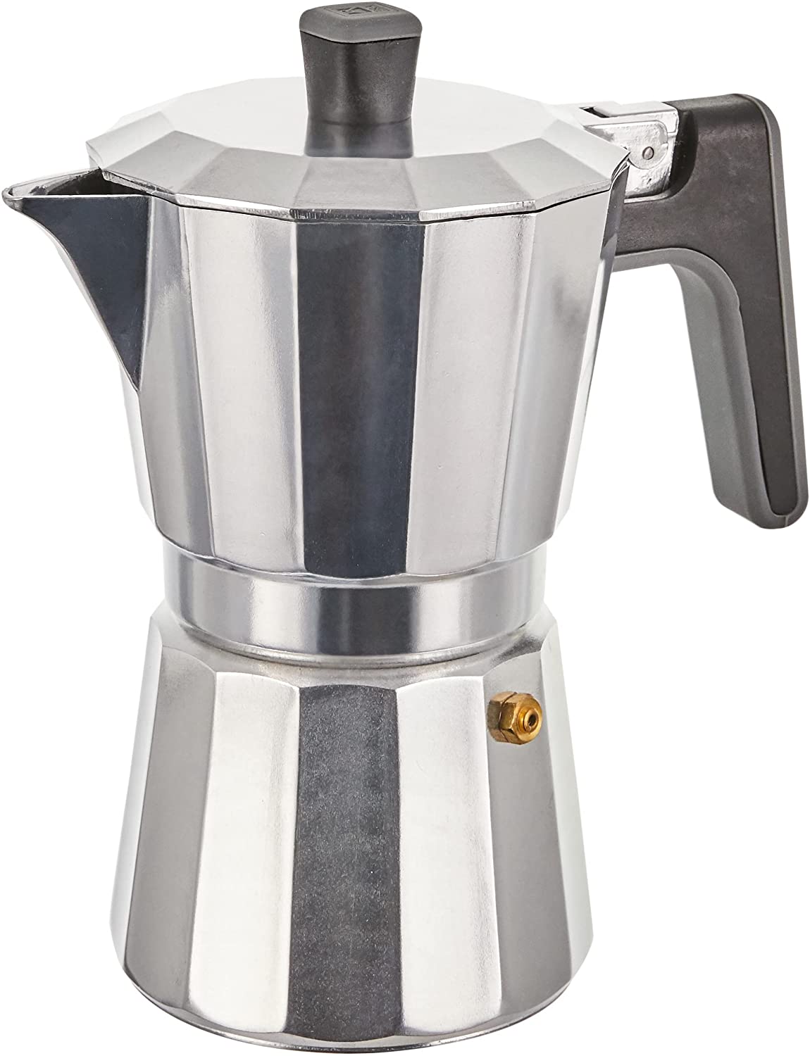 BRA Perfecta Italian Induction Coffee Maker, Aluminium, 6 Cup Capacity, Silver