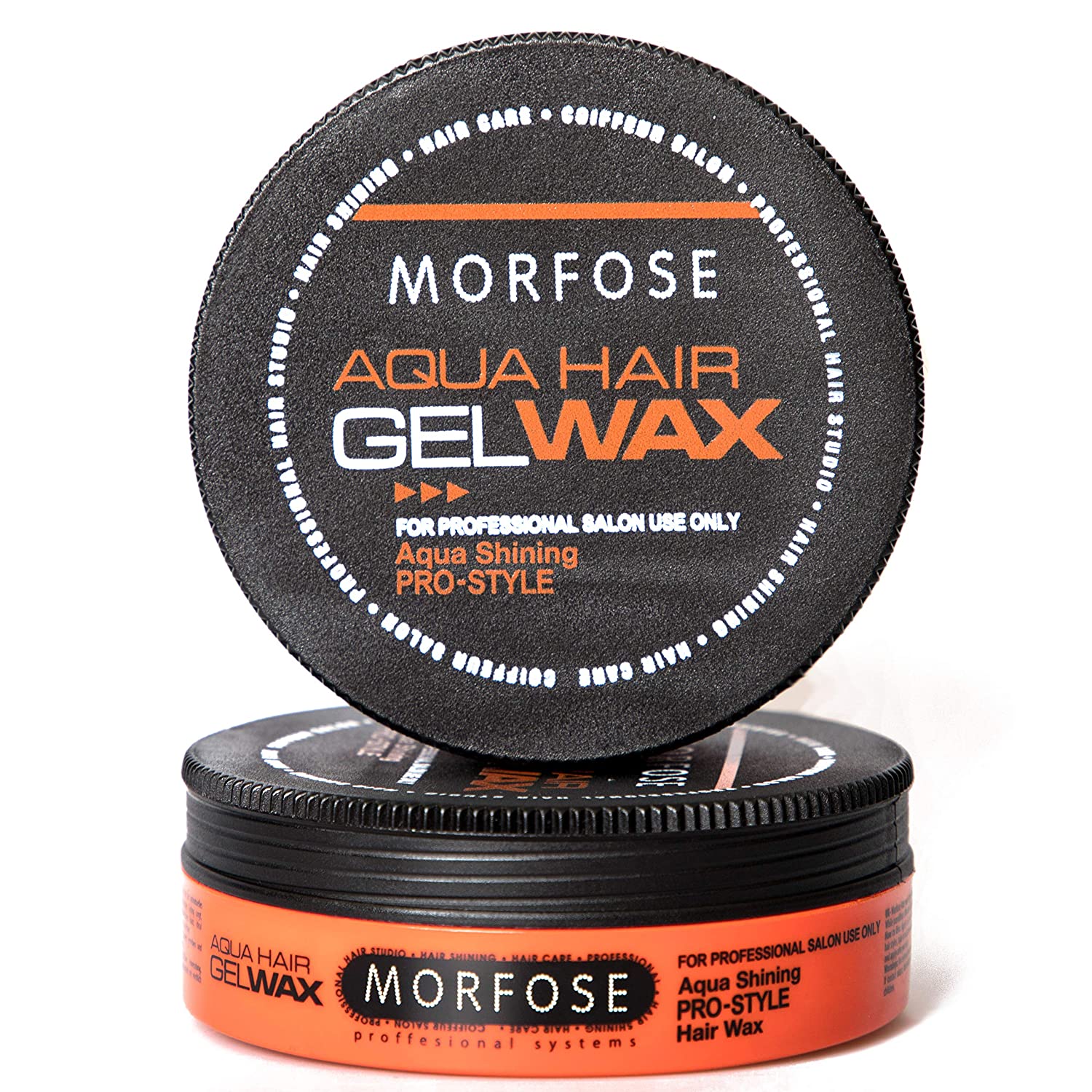 ossion 2 x Morfose Aqua Gel Wax Extra Shine with Multivitamin Complex 2 x 175 ml Hair Gel Wax Hair Styling, ‎orange