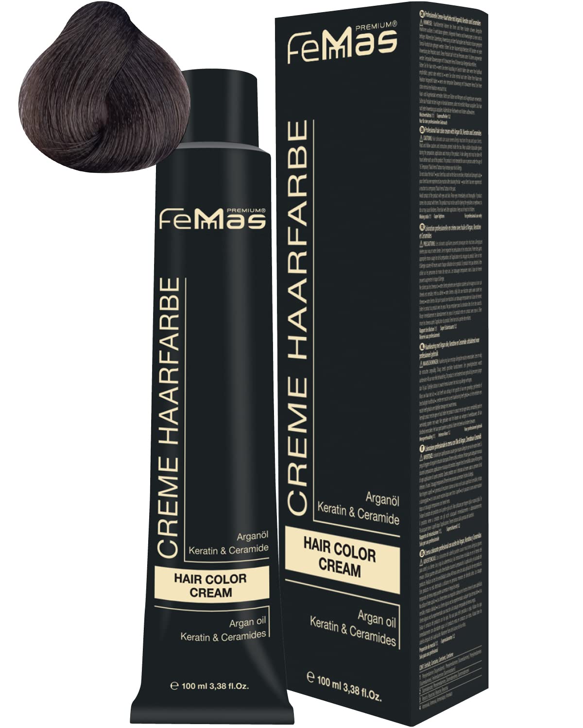 Femmas Hair Colour Cream, 100 ml Hair Colour with Argan Oil, Keratin & Ceramide (Cool Dark Blonde 6.01), 6.01 ‎cool