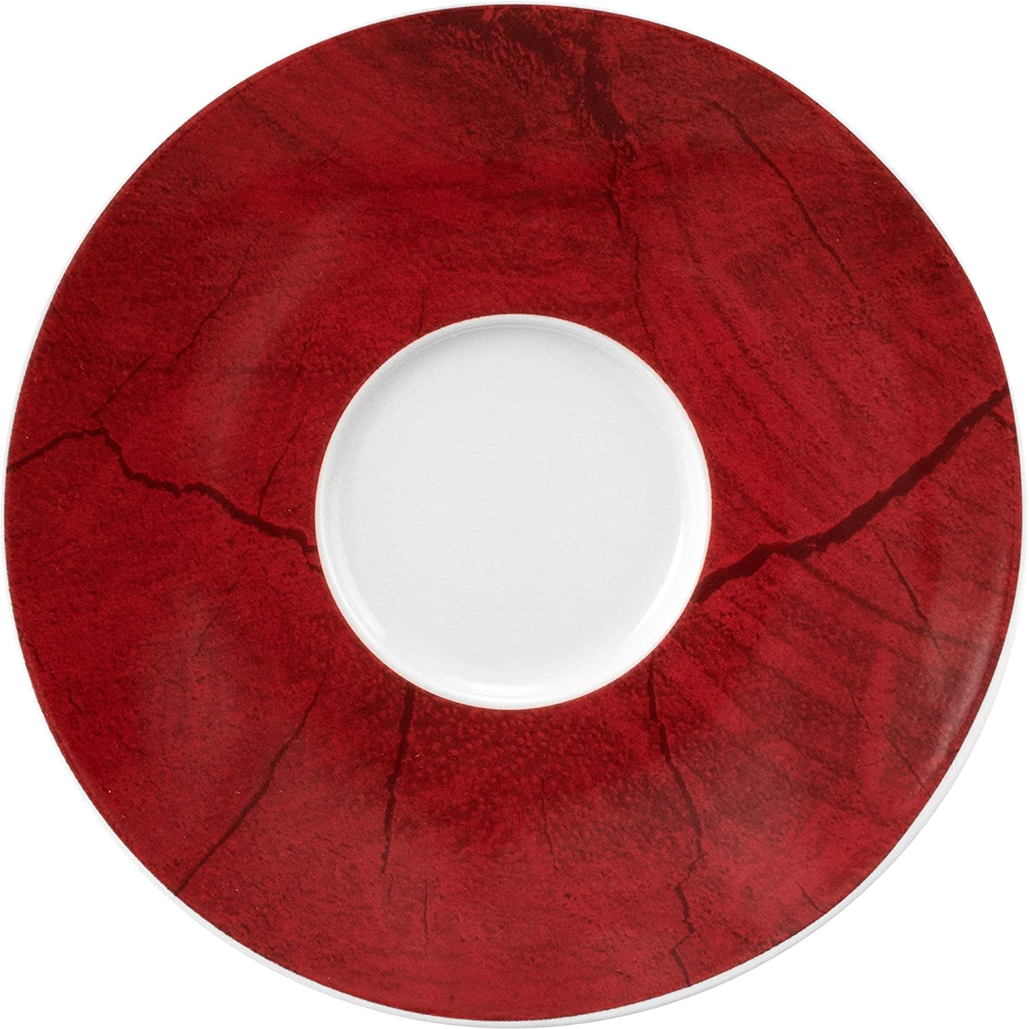 Seltmann 001.753896 Life Porcelain Combination Saucer, Round, Red, 16.4 cm Diameter, 1.9 cm Height, Pack of 6