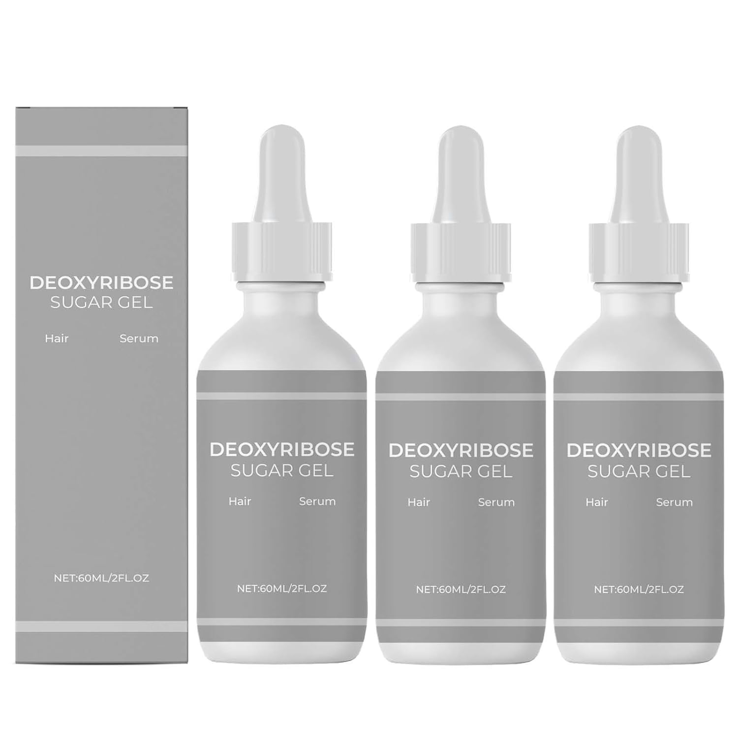 Deoxyribose Sugar Hair Growth Serum, Deoxyribose Sugar Gel for Hair Growth, Hair Thickening Gel, Deoxyribose Sugar Gel Hair Growth, Mild Safe Hair Oil, for Men and Women (3 Pieces)