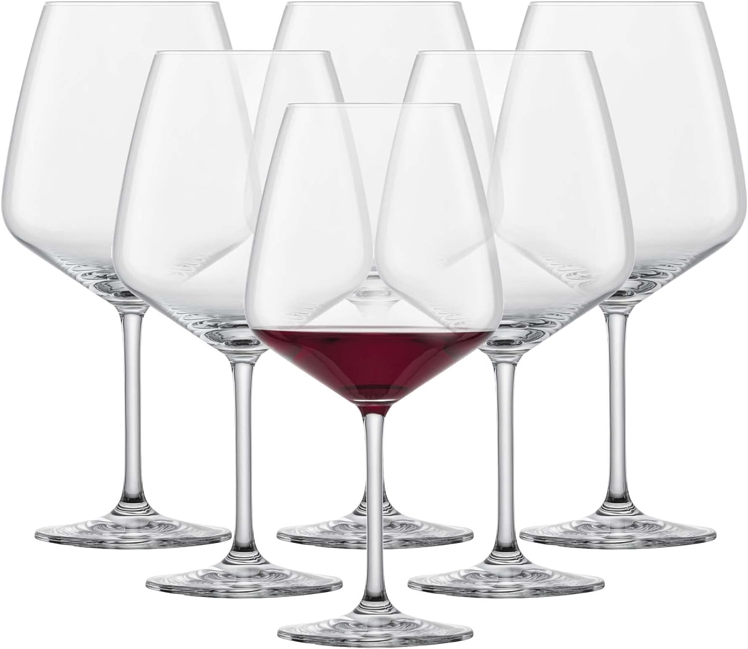 Schott Zwiesel Burgundian red wine glass button (6-Set), bulbous burgundy glasses for red wine, dishwasher-proof Tritan® crystal glasses, made in Germany (item no. 115673)