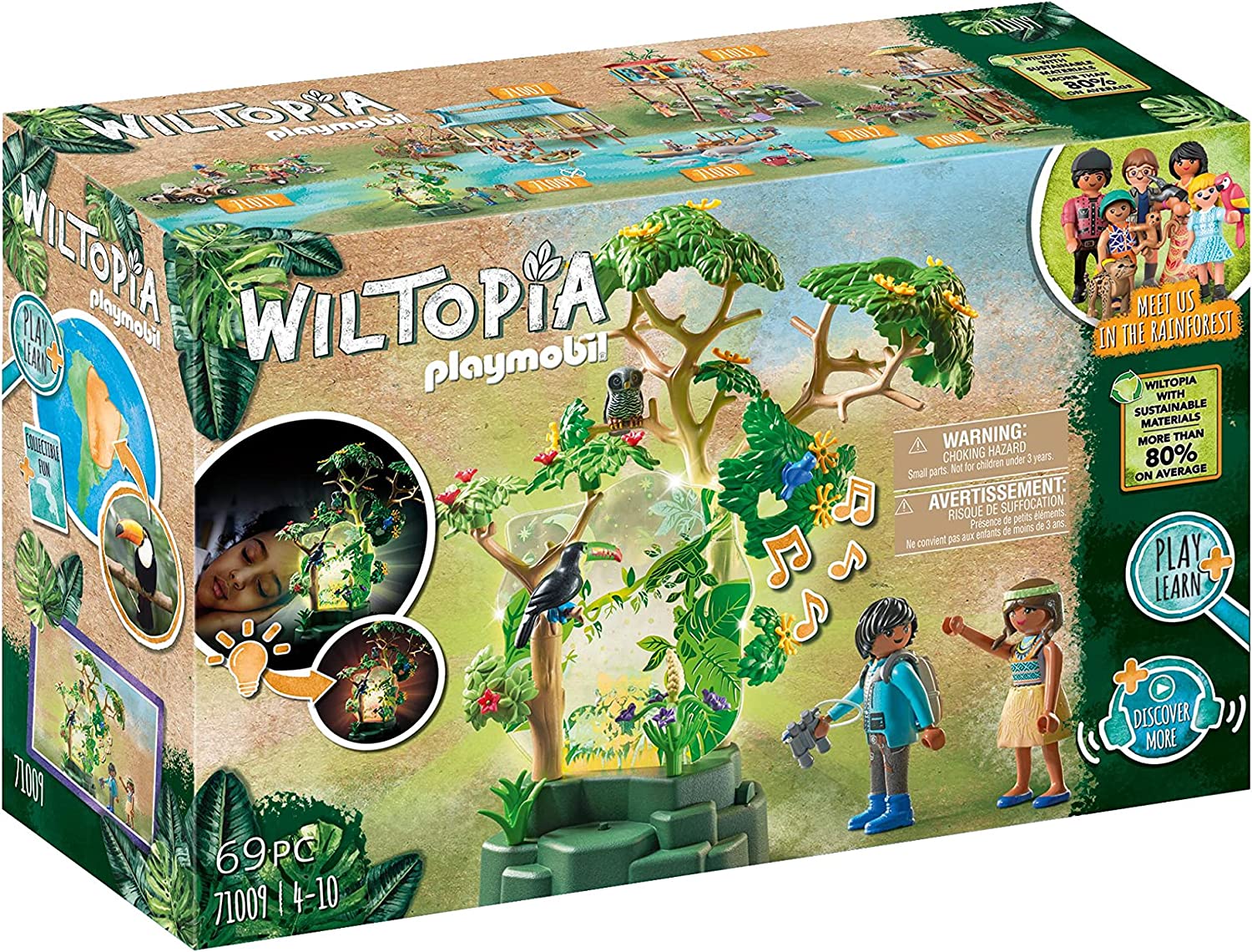 PLAYMOBIL Wiltopia 71009 Rainforest Night Light with Controllable Light and Sound, Recommended from 4 Years