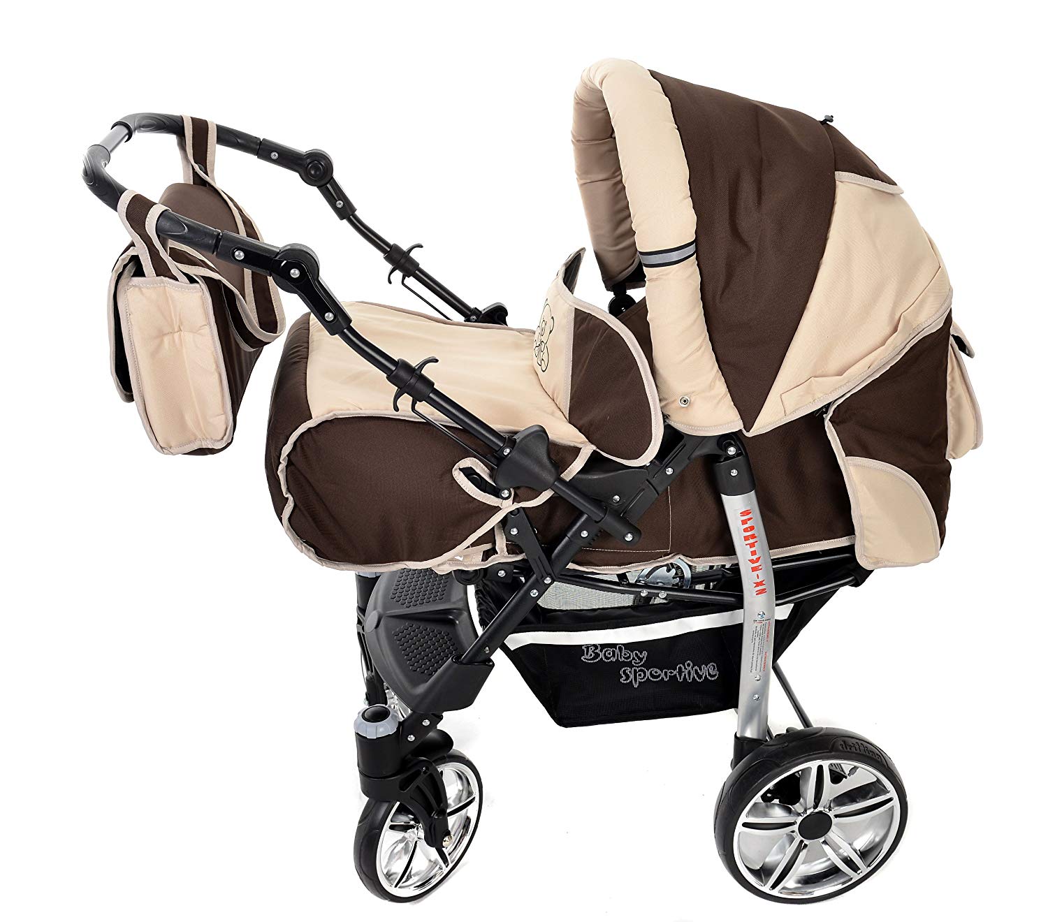 You and Baby SPORTIV-X2 Kombi-Kinderwagen 3in1 | mit Zubehör | für Kinder ab der Geburt bis 3 Jahre | Gewicht 13 kg | Faltmaß mit Rädern B99 x T60 x H66
