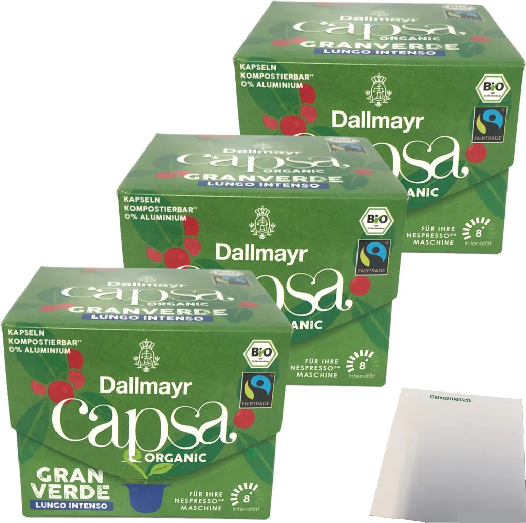 Dallmayr Capsa Lungo Intenso 10 portions pack of 3 (3x56g pack) + usy block