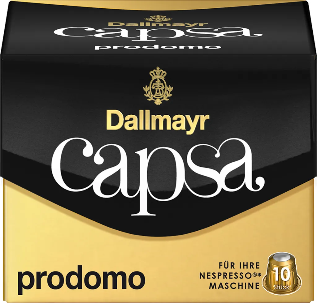Dallmayr Capsa Prodomo, Nespresso Compatible Capsule, Coffee Capsule, Arabica Roasted Coffee, Coffee, 100 Capsules