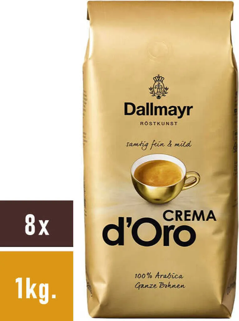Dallmayr Crema dOro whole bean 8 x 1 kg, coffee, medium roast