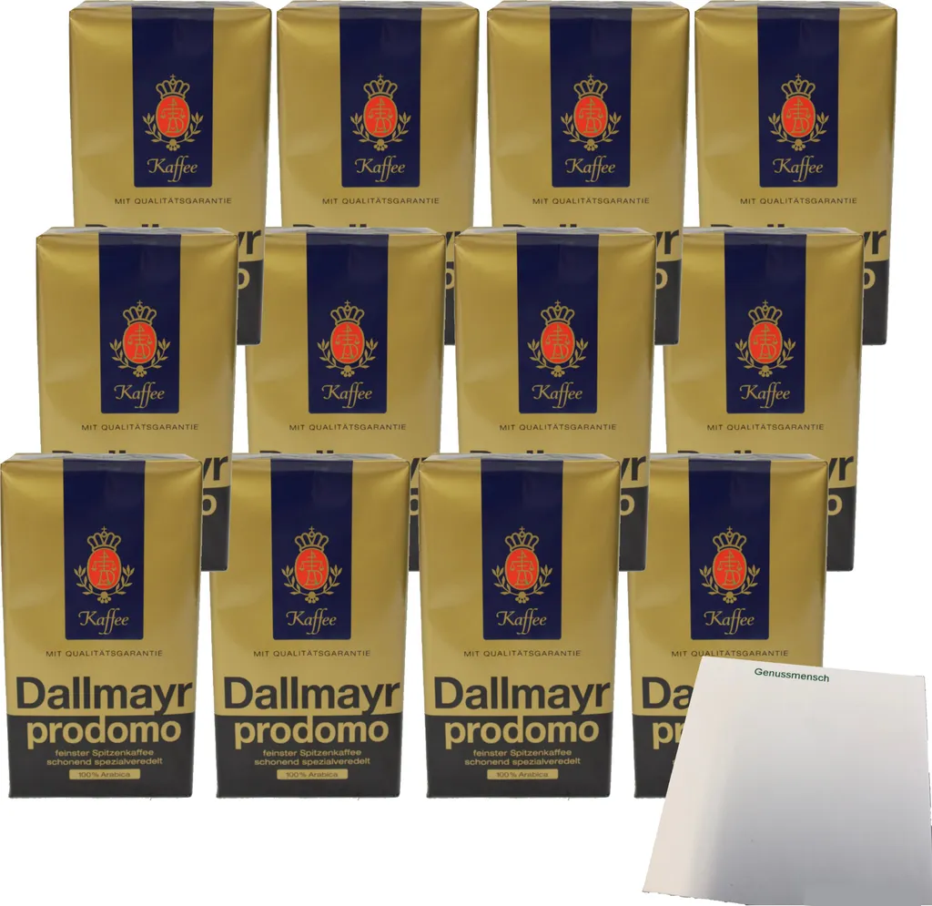 Dallmayr prodomo Finest Premium Coffee 100% Arabica 12-pack (12x500g pack) + usy block