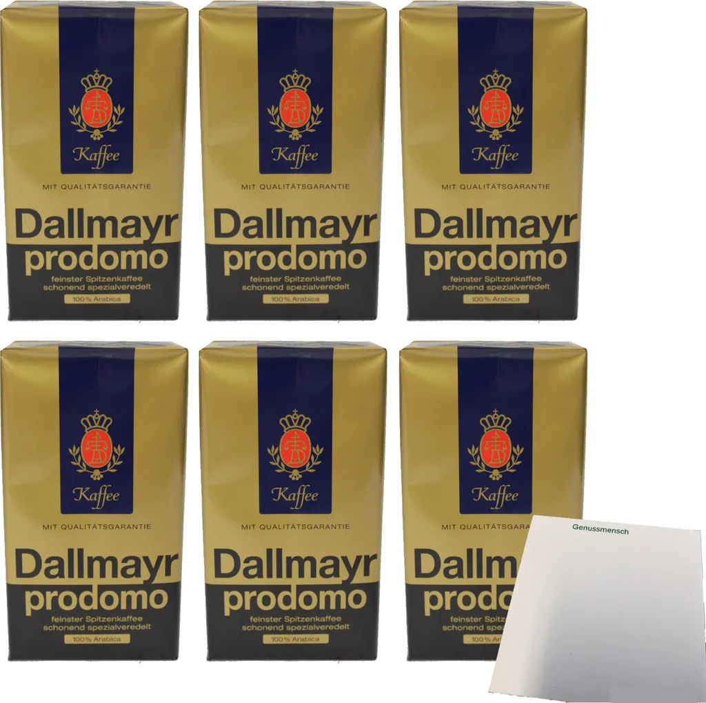Dallmayr prodomo Finest Premium Coffee 100% Arabica 6-pack (6x500g pack) + usy block