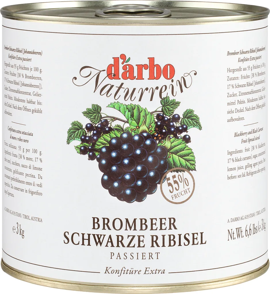 DARBO BROMBEER schwarze JOHNNISBEERE KONFITÜRE Extra 3kg