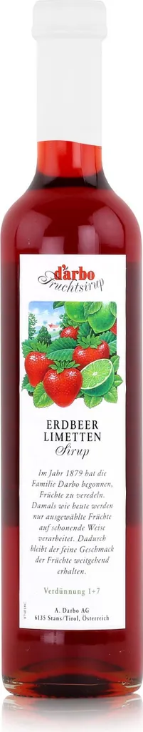 Darbo Erdbeer Limetten Sirup 500ml - Cocktails Kaffeesirup (1er Pack)