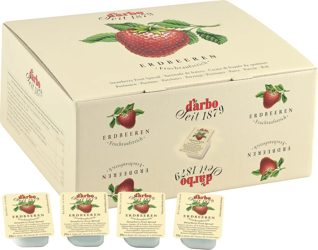 Darbo Erdbeeren Fruchtaufstrich, 100er Pack (100 x 25g)