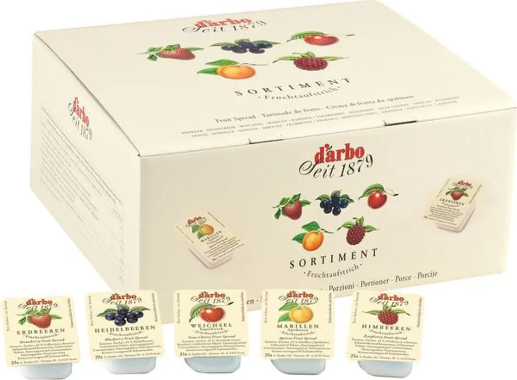 Darbo Fruchtaufstrich Konfitüre Mix Sortiment 100 Stück 2500g