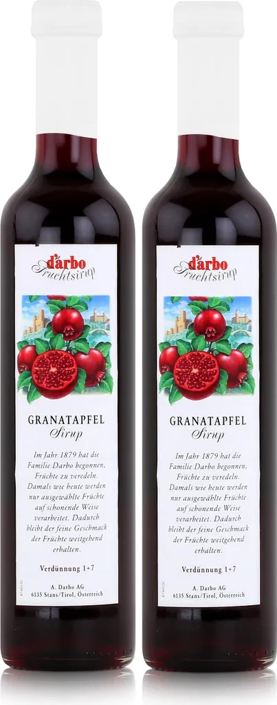 Darbo Granatapfel Sirup 500ml - Cocktails Milchshakes Kaffeesirup (2er Pack)