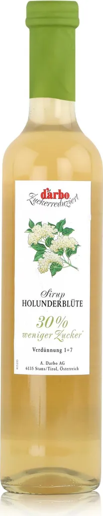 Darbo Holunderblüte Sirup 30% weniger Zucker 500ml - Cocktails (1er Pack)