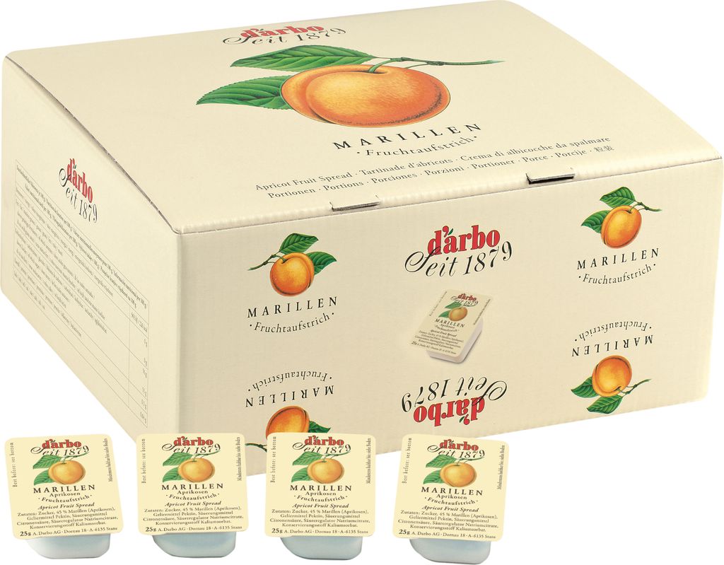Darbo Marille (Aprikosen) Fruchtaufstrich 100 Portionen x 25g