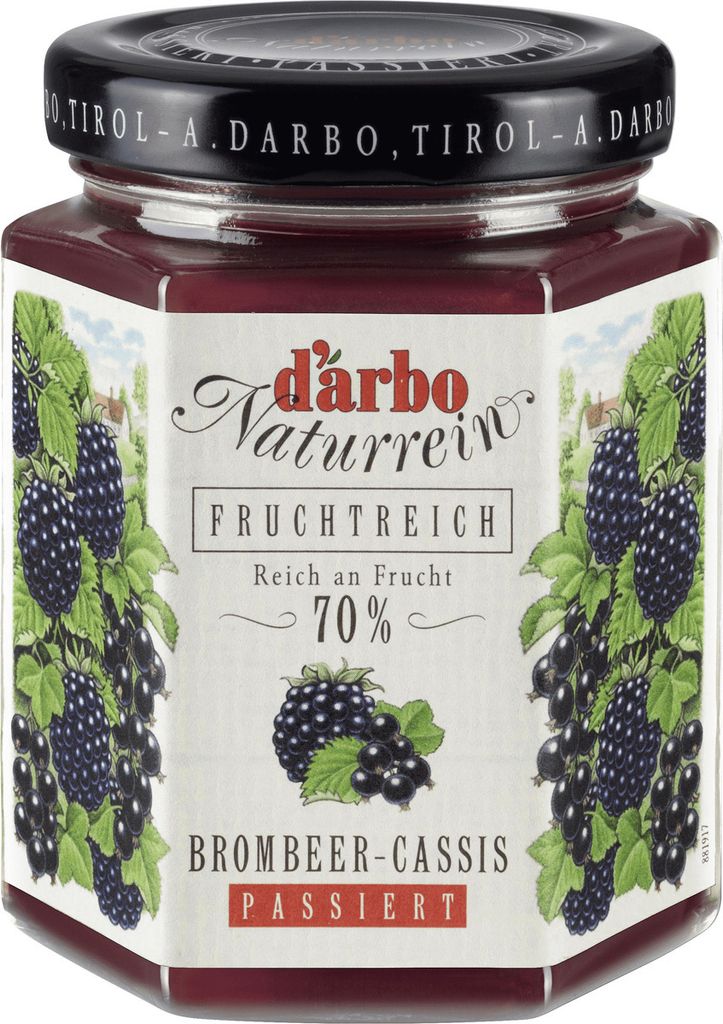 Darbo Naturrein Brombeer Cassis schwarze Johannisbeeren passiert 200g