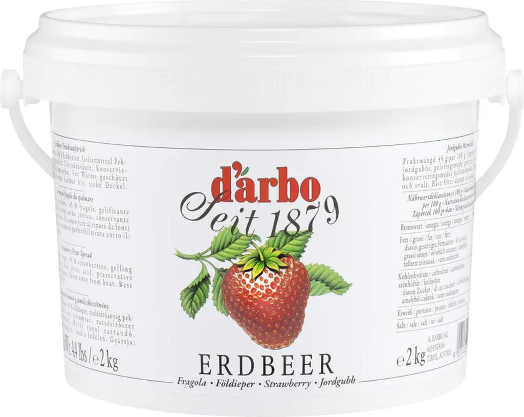 Darbo Naturrein Fruchtaufstrich Erdbeer Strawberry Konfitüre 2000g