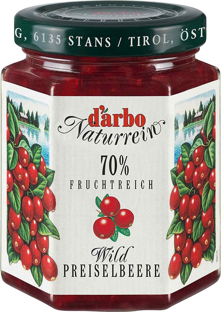 Darbo Naturrein Fruchtaufstrich Preiselbeere 200g