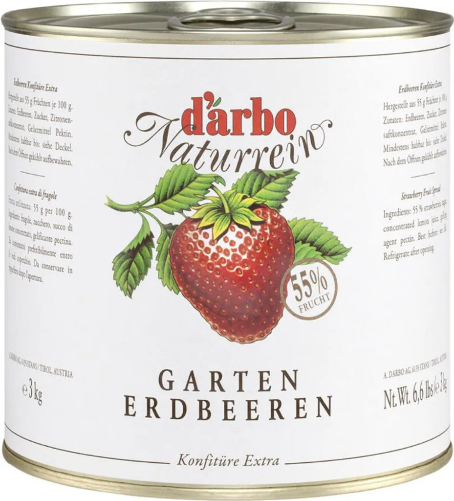 Darbo Naturrein Garten Erdbeeren Konfitüre Extra fruchtig 3000g