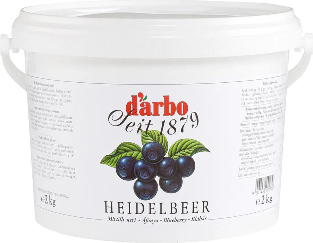 Darbo Naturrein Heidelbeer Konfitüre Heidelbeer Fruchtaufstrich 2000g