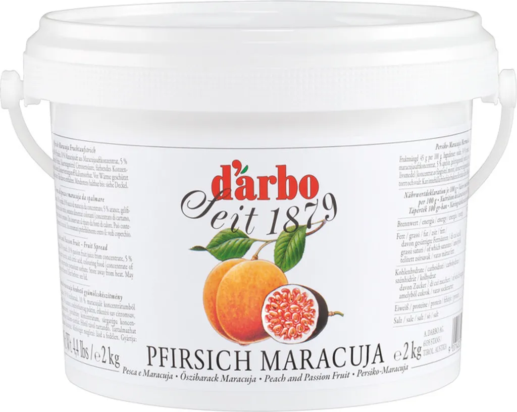 Darbo Pfirsich Maracuja Fruchtaufstrich Naturrein Konfitüre 2000g