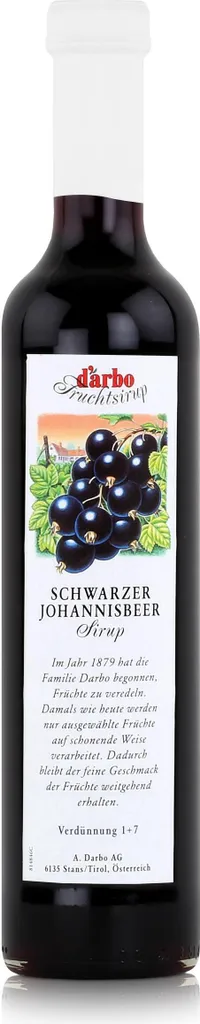 Darbo Schwarzer Johannisbeer Sirup 500ml - Cocktails Kaffeesirup (1er Pack)