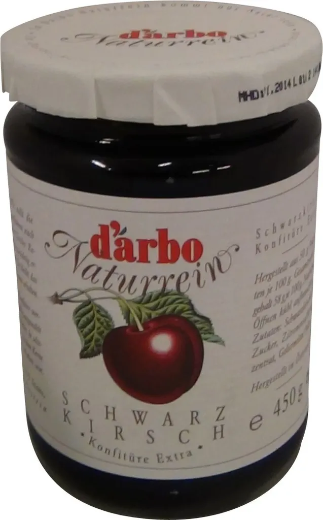 Darbo Schwarzkirschen Naturrein Konfitüre Extra Fruchtaufstrich 450g