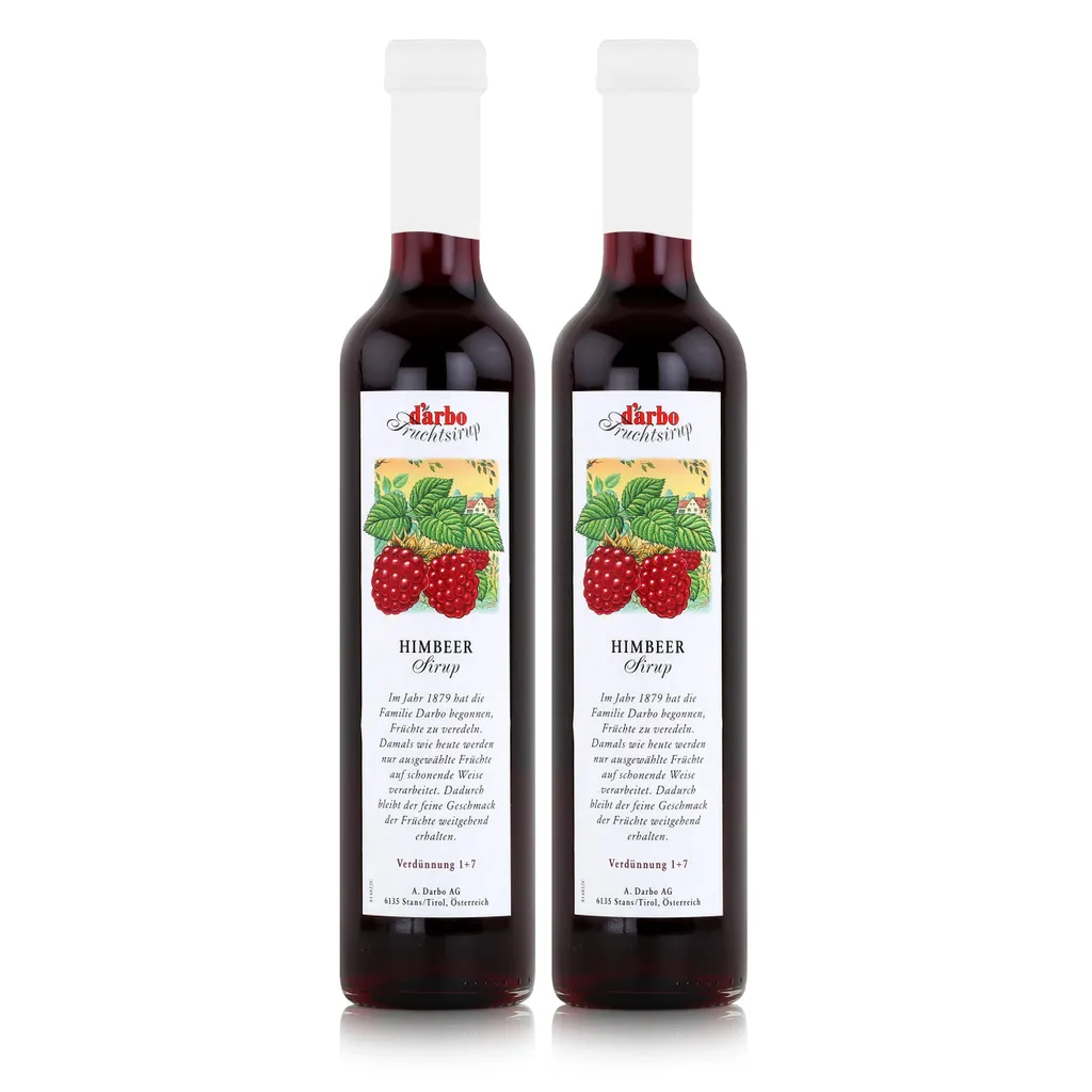 Darbo Sirup Himbeer 500ml - Cocktails Milchshakes Kaffeesirup (2er Pack)