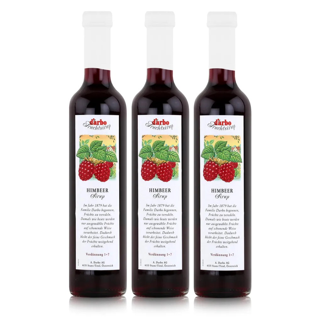 Darbo Sirup Himbeer 500ml - Cocktails Milchshakes Kaffeesirup (3er Pack)
