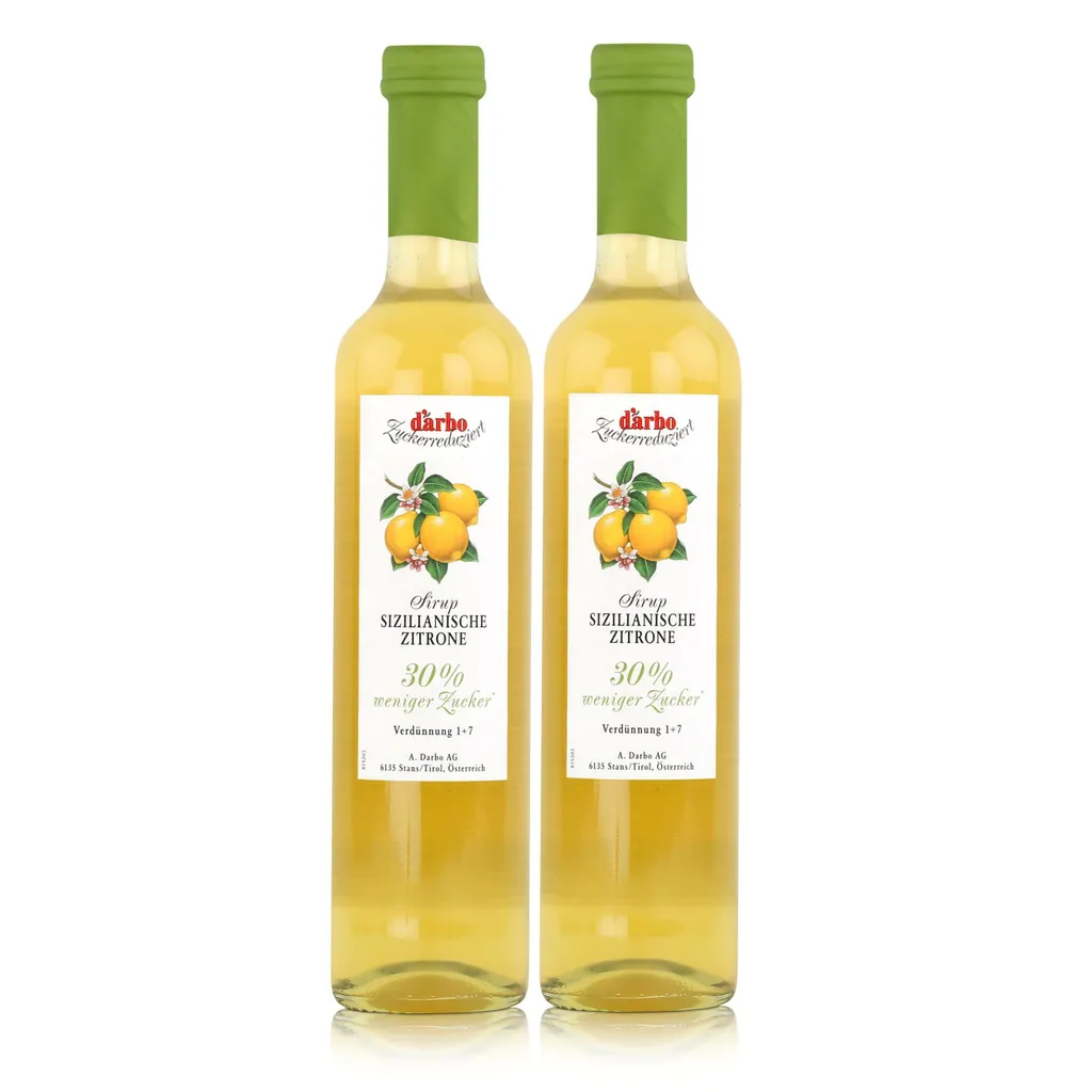 Darbo Sizilianische Zitrone Sirup 30% weniger Zucker 500ml (2er Pack)