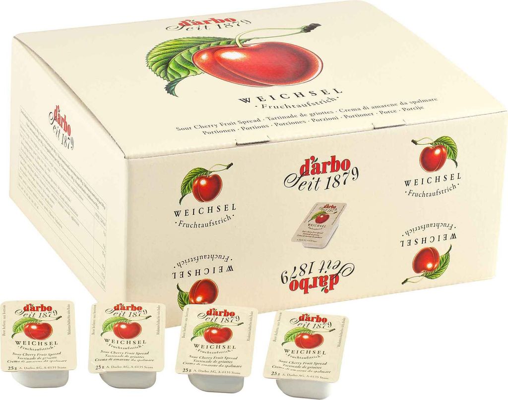 Darbo Weichsel (Sauerkirsch) Fruchtaufstrich 100 Portionen x 25g