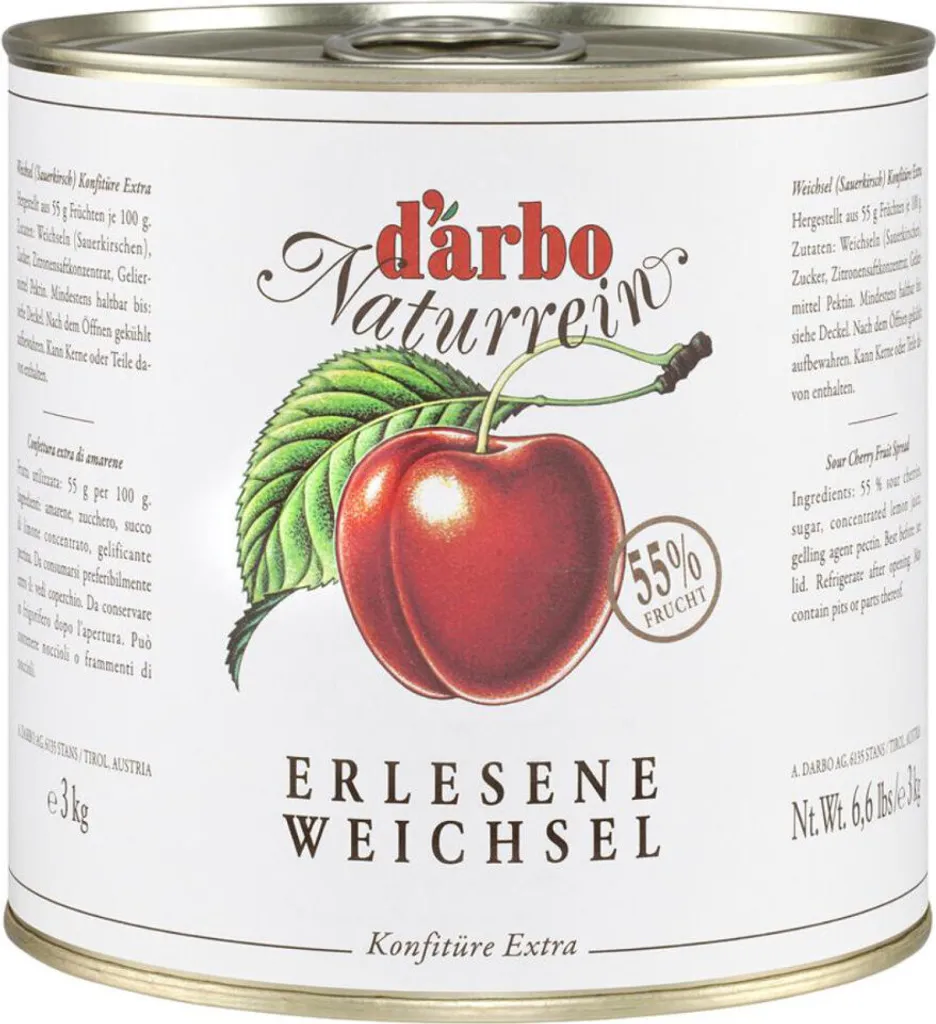 Darbo Weichseln Naturrein Konfitüre Extra Sauerkirsche 3000g