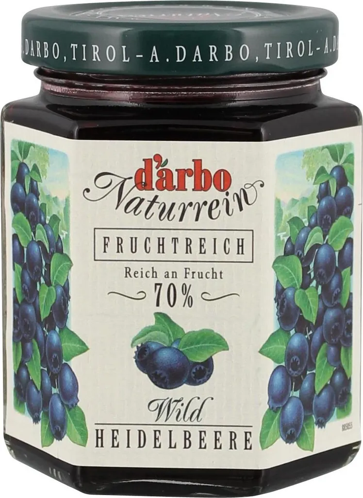 Darbo Wild Heidelbeere Fruchtaufstrich Naturrein Fruchtreich 200g
