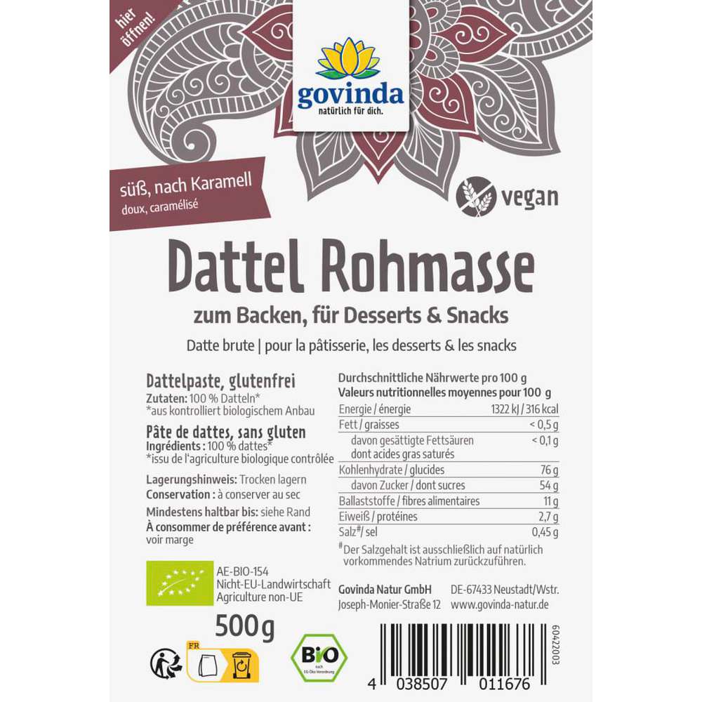 Date raw mass