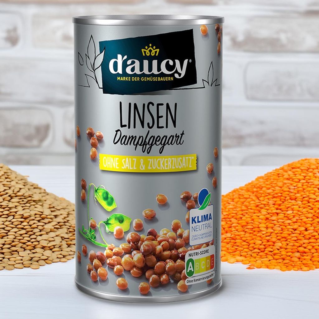 daucy lentils, 3x110g cans, without salt & sugar, without preservatives