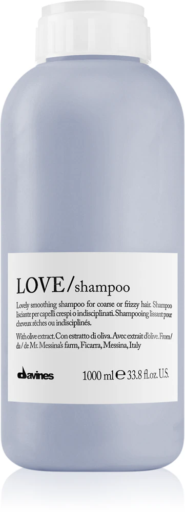 Davines Love Olive smoothing shampoo for unyielding and damaged hair