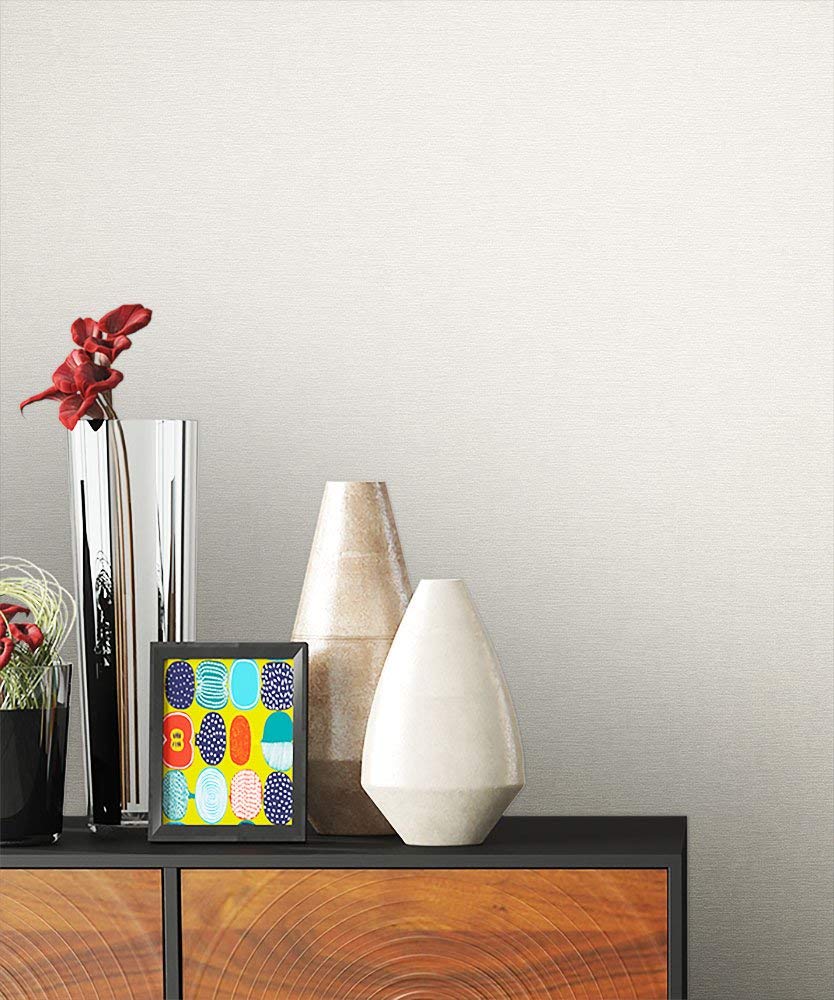 Newroom Non-Woven Wallpaper White Plain Stylish And Modern And Elegant Desi