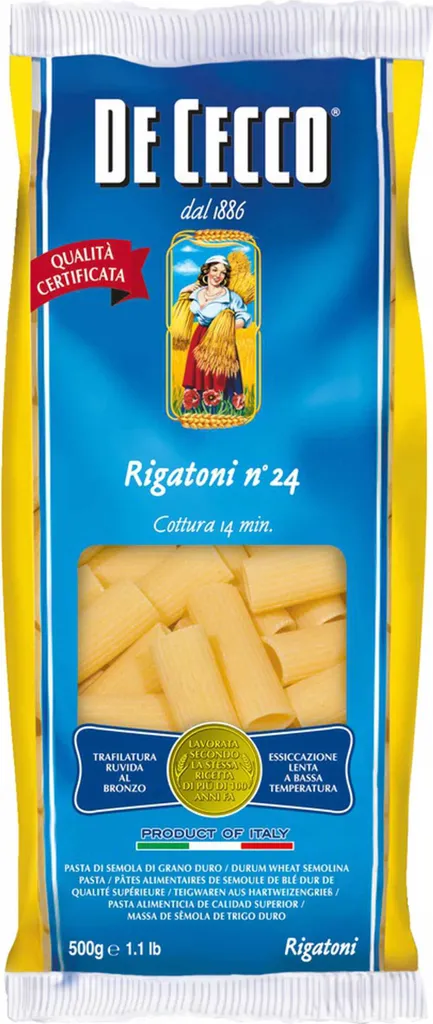De Cecco Rigatoni Nummer 24 Teigwaren aus Hartweizengrieß 500g