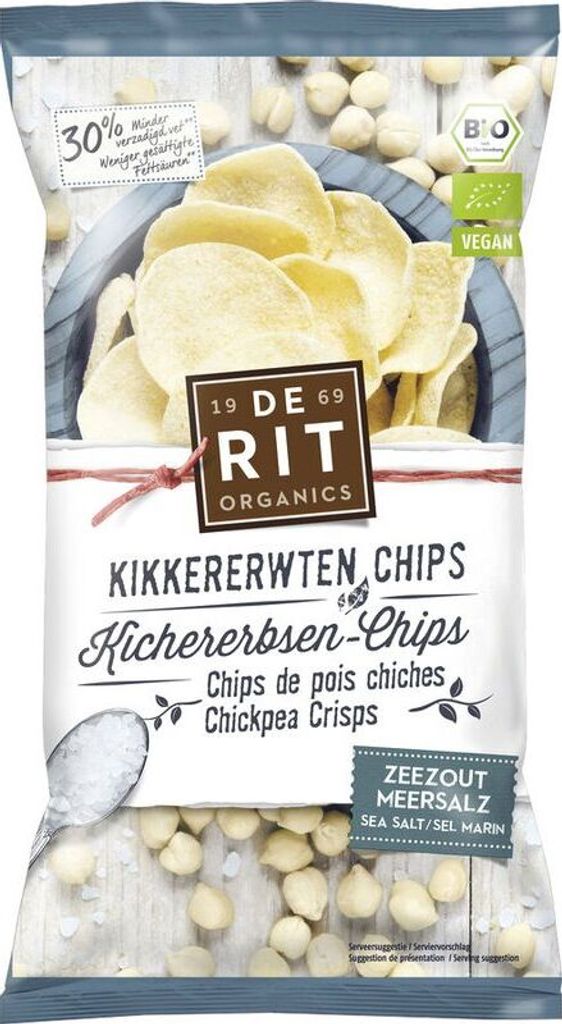 de Rit Chickpea Chips Sea Salt -- 75g x 8 - 8-pack VPE