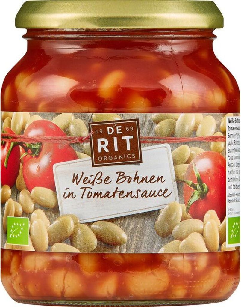 de Rit White Beans in Tomato Sauce -- 360g x 6 - 6-pack