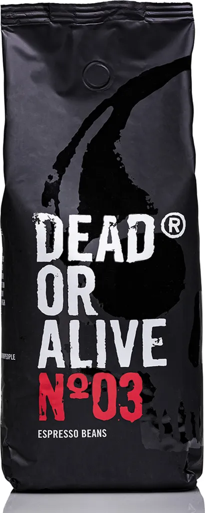 DEAD OR ALIVE COFFEE Espresso No. 3 - Strong Espresso Beans 1kg - 100% Robusta - Coffee Beans for Fully Automatic Coffee Machines and Portafilters - Whole Beans