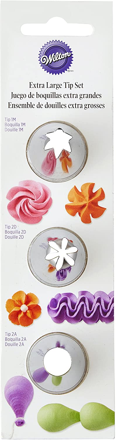 Decorating Tip Set 3/Pkg – Star # 1 M Flower # 2D & Round # 2 A