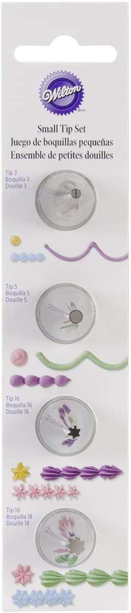 Wilton Small Round Icing Tip Set and Small Star Icing Tips Set of 4